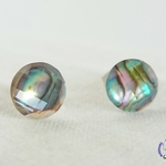 金アレ対応 アバロンシェル×水晶 サージカルステンレス ピアス