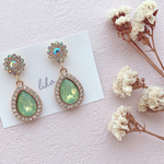 【イヤリング】花雫のビジューピアス( pastel ) -milky melon-
