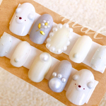 【再販】しろくま ジェルネイルチップ