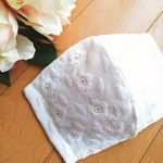【新作💖】夏におすすめ　お花　レースマスク　白マスク　ホワイト　花柄　刺繍マスク　夏用マスク　夏マスク　手作りマスク　刺繍　白　お仕事用マスク　おしゃれマスク　