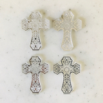Silver Mirror Designed Cross Pendant Tops