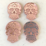 Pink Mirror Designed Skull Pendant Tops