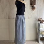 ガーゼ ワイドパンツ  デニムヒッコリー