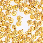 送料無料　鈴　ゴールド　6mm　小さめ　100個　カン付き　手芸　チャームパーツ　金具　手芸用　ハンドメイドパーツ　アクセサリーパーツ AP1851