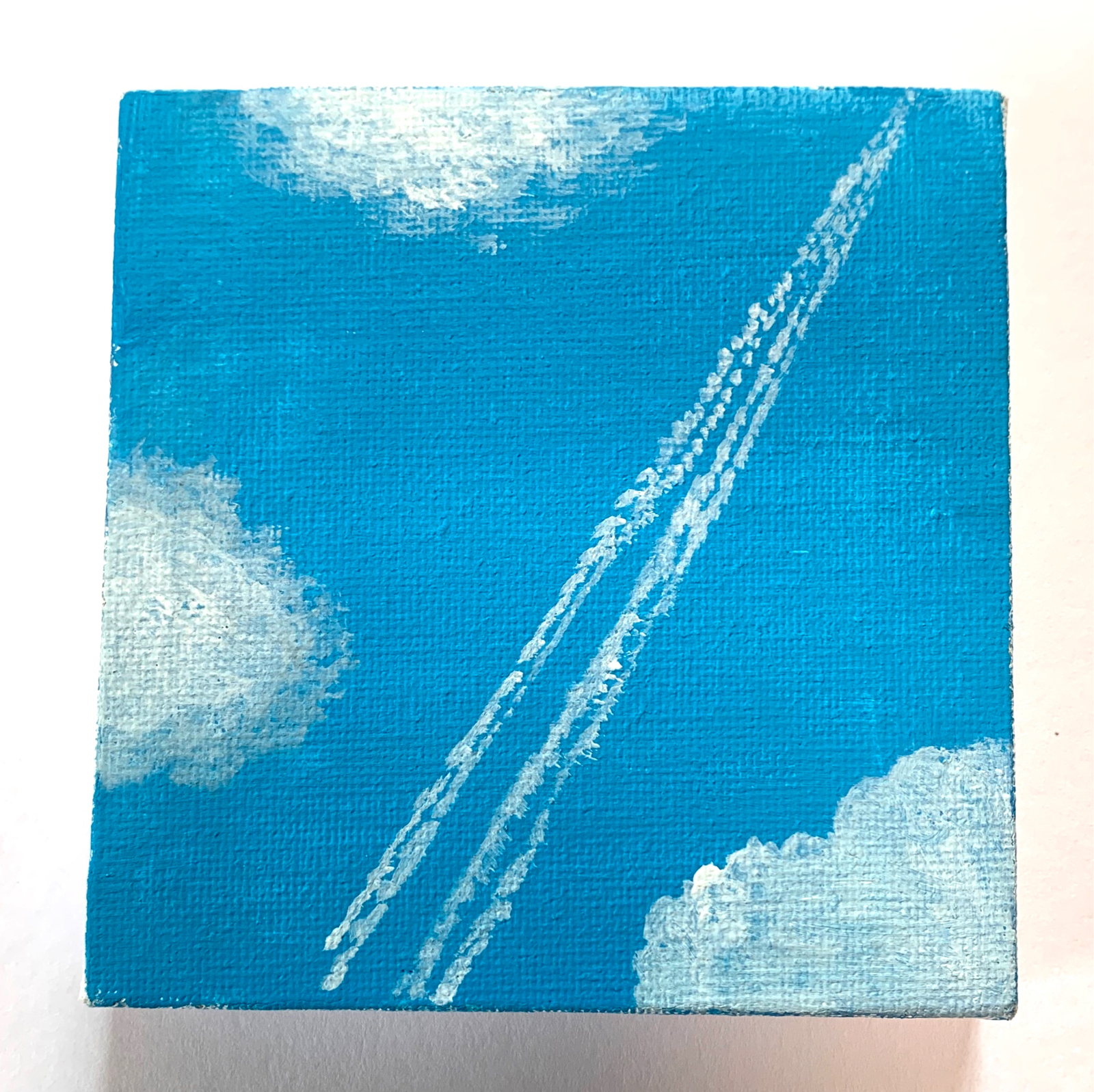 絵画　空　雲　飛行機雲　原画　インテリア　アート 絵画 空 雲 飛行機雲 原画 インテリア アート - メルカリ