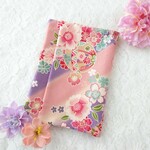 和柄御朱印帳ケース　撫子×ピンク