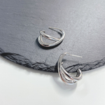 cross oval pierce silver