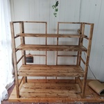 4段中型折畳分解型什器　120×120×46　棚板4枚