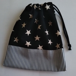 【送料込】21×18✰*コップ袋✰* ボーダー柄×黒色星柄★