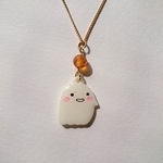 N13_おばけのネックレス 天然石使用　☆ハロウィン☆