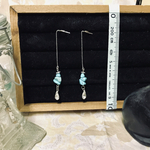 【ピアス】ターコイズと滴型パーツのアメリカンピアス【通い路。】