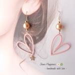 💖大きなくすみピンクハートが大人可愛いピアス&イヤリング