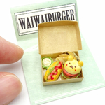 【1/12ミニチュア】ポテトサラダ・くまさんバーガーとホットドッグボックス