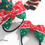 受注制作★ピコット付クリスマスのリボンヘアゴム