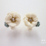 Glitter Flower（雪）ピアス/イヤリング　*089