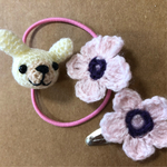 ベビー　ミニうさちゃんヘアゴム　お花パッチンどめセット