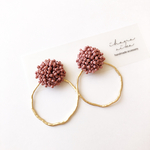 【一点物】 beads cabochon × matte gold ring pierce / earring