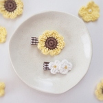 ひまわりとお花のベビークリップ