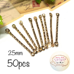 【特価！】（50本）25mm上下カン付きローレットスティック（ゴールド）