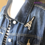 ビーズ刺繍　ブローチ　La Tour Eiffel  (エッフェル塔)