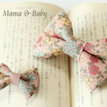 【mama＆baby】YUWAのふっくら❤リボンバレッタ＆リボンのヘアクリップ(M-Sサイズ)