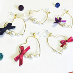 ribbon pearl♡ノンホールピアス