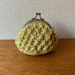 がま口小物入れ(にぶめのミモザ色)