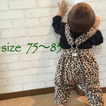 再再販☆彡おしりプックリ冬サロペット　♪ヒョウ♪　75～85