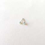 3mm エチオピア産オパールピアス （アレルギー対応）サージカルステンレス