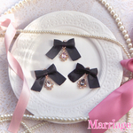 黒復活🖤 再販3🎀ピアス/イヤリング 選べる3色💓オーロラビジューの量産型耳飾り