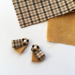 mustard×plaid ピアス×イヤリング　サージカルステンレス対応　R-56