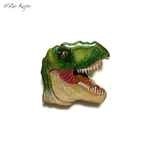 【30％offセール】木製の動物ブローチ ティラノサウルス