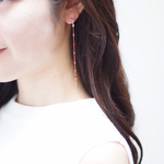 スワロフスキー長ーく揺れるピアス🍓