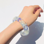 〜紫陽花の艶やかバングル〜　あじさい　アジサイ　ブルー　青　水色　バングル　クリア　レジン　花　ドライフラワー　フラワー　パステルカラー　紫陽花　プリザーブドフラワー　アロマ　インテリア　ハーバリウム
