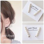 小粒パールつらなるイヤークリップ♡ イヤリング イヤーカフ シンプル 上品 大人可愛い
