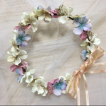 ベビー〜キッズ 花かんむり☆オフホワイト パープル