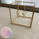 星とコットンパールのピアス