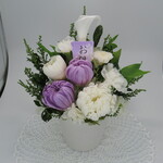 ＜takemi1020様　オーダー＞プリザーブドフラワー　お供え花 　仏花　白、紫　輪菊　カラー