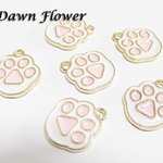 【D-0116】10pcs　肉球　17×15mm　ピンク　チャーム