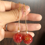 シンプル千日紅ピアス[送料無料]