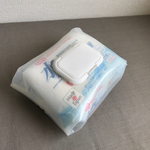 防水〔まるみPVCクリア乳白色ホワイトミニビタット ゴールドカシメ〕おしりふきポーチ・大判ウェットティッシュケース