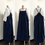 オーダー様専用🎶うしろribbonのロングスカート、ネイビー