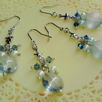 星とおはじきビーズのシルバーピアス☆