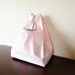 白猫のコンビニエコバッグ（ベビーピンク）
