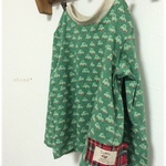 再販♥くるま柄杢天竺長袖Tシャツ*80*サイズ