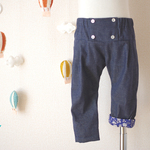 80size デニム×LIBERTY サルエルパンツ 
