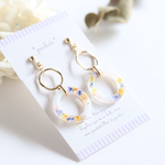 期間限定価格　プルメリア　ピアス/イヤリング　オレンジ×パープル