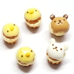 ひよこさんとくまさんの小さな小さなボストンクリームパイ(ミニチュアスイーツ)