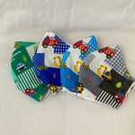【人気No.1】はたらく車　パトカー　トラック　消防車　パッチワーク風💛　マスク幼児用1枚450円　