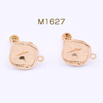 M1627 6個  イヤリング金具 正方形 カン付き 15×17mm ゴールド 3×【2ヶ】